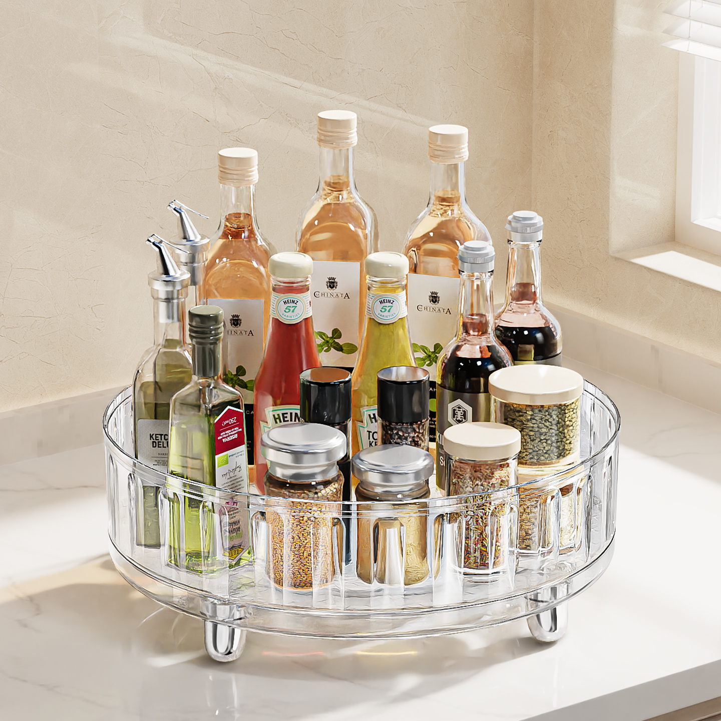 旋转调料置物架台面收纳厨房用品