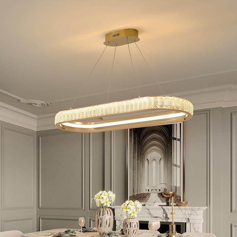 客厅灯吊灯简约现代LED水晶灯吸顶灯圆形轻奢大厅灯具餐厅卧室灯