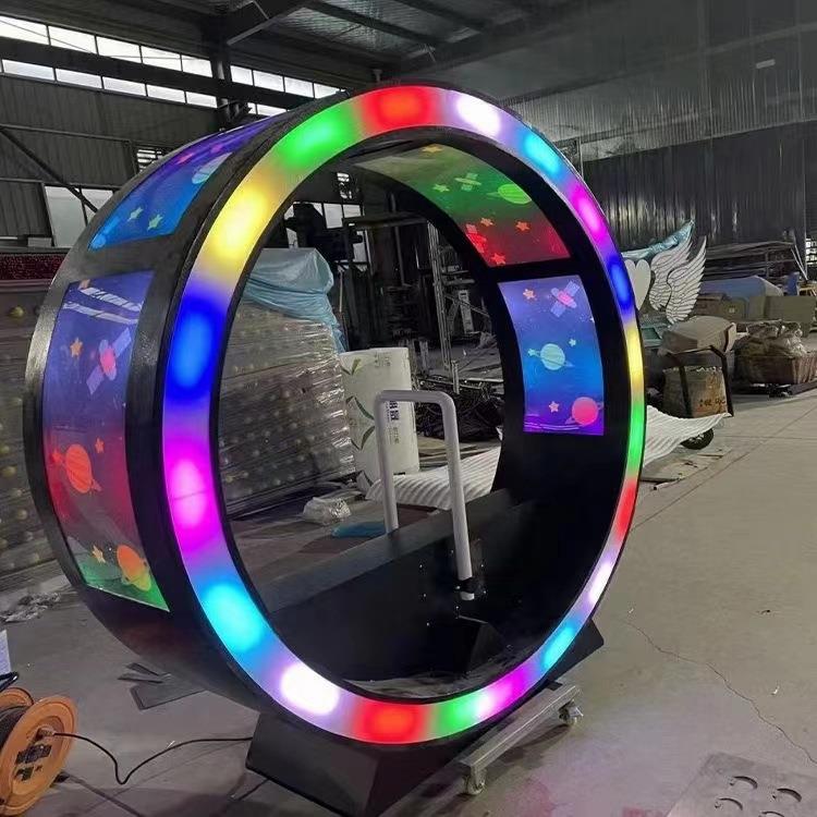 网红划船机互动无动力发电单车喷泉景区无动力游乐设备呐喊喷泉