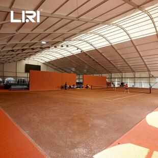 湖南装配式室内红土网球场馆曲线形状弧顶体育篷房丽日租售