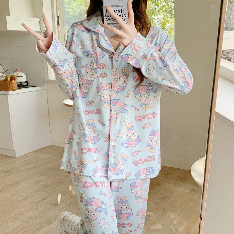 带胸垫月子服春夏季薄款产后哺乳睡衣孕妇纯棉产妇9月份8家居春秋