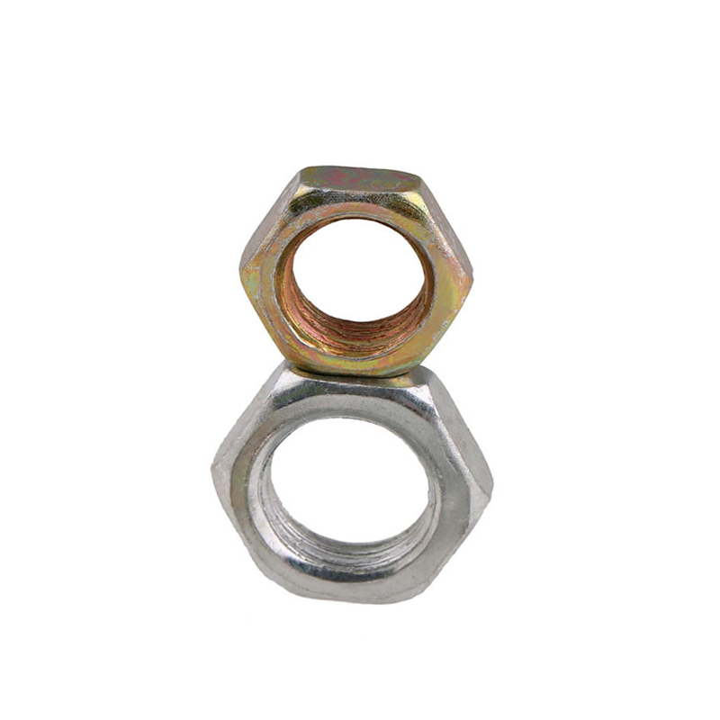 镀白锌碳钢灯饰螺母/镀彩锌细牙扁薄螺帽M8M10M12*1mm牙距3x4/5厚
