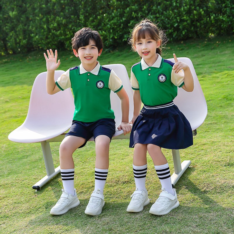 幼儿园园服两件套三件套儿童班服学院纯棉短袖表演套装小学生校服