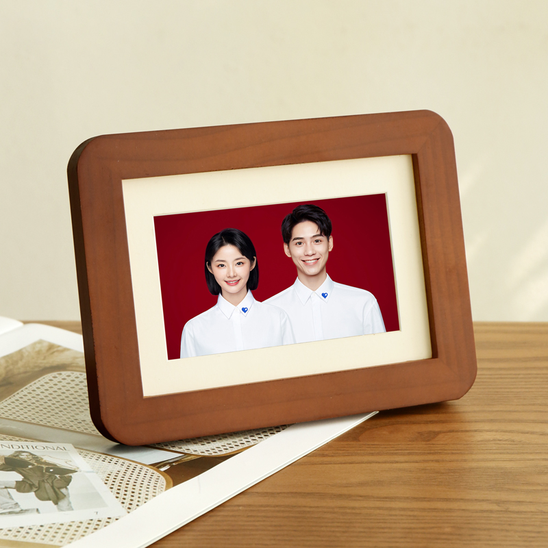 海马体结婚登记照相框摆台情侣婚纱照洗照片做成相册框纪念礼物