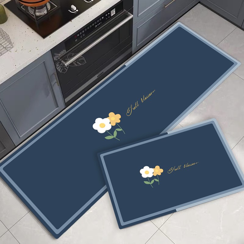 厨房地垫防滑防油可擦免洗脚垫硅藻泥吸水吸油地毯进门防水地毯