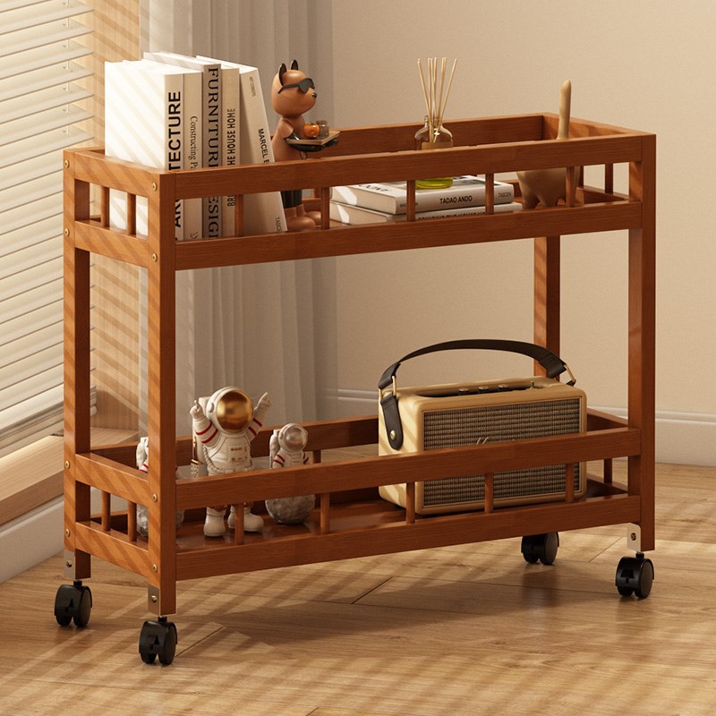 书架置物架落地多层带轮夹缝极窄书桌边储物柜缝隙收纳可移动书柜