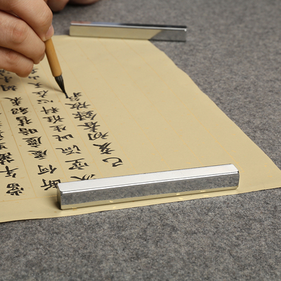 新款白铁镇尺文镇 105双支装 书法日式白铁压纸压书镇礼品 镇纸