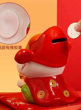 可定制国潮陶瓷蛇摆件2025蛇年储存钱罐生肖蛇年会伴手礼吉祥礼物