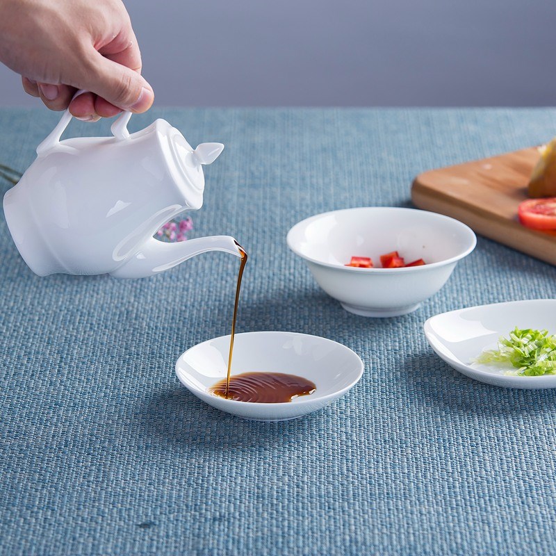 景德镇纯白瓷骨瓷酒店用瓷 酱油壶 醋壶 调味壶 酱醋壶 小酒壶
