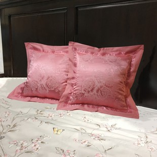 婚庆轻奢床头靠枕套50x50靠垫套沙发靠垫芯全棉欧美式提花抱枕套