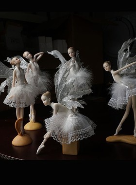 创意唯美可爱芭蕾女孩天使跳舞少女心人物家居装饰品摆件生日礼物