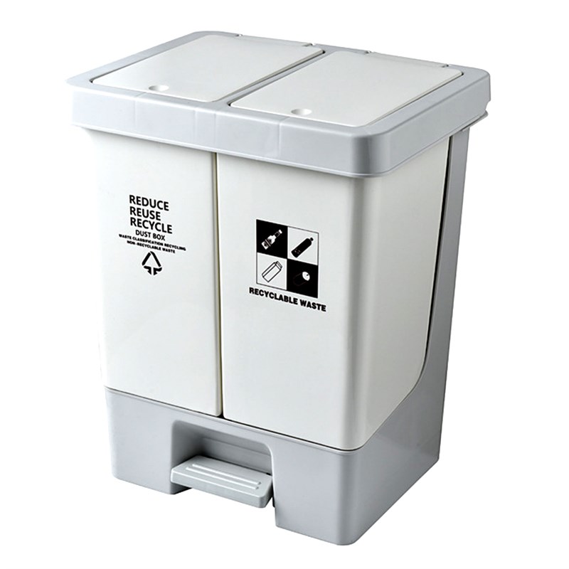 20L分类垃圾桶家用客厅干温厨房大号脚踩按压带盖收纳桶厨余回收