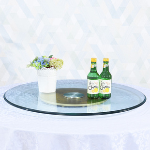 餐桌转盘钢化玻璃圆桌转盘底座饭桌餐桌玻璃转盘圆桌钢化玻璃家用