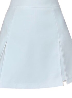 大码半身裙女高腰防走光a字裙小个子短裙开叉包臀裤裙黑色裙裤白