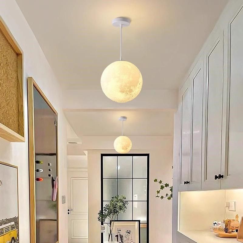 北欧星球月球吊灯圆球餐厅服装店店铺商用工程创意氛围月球床头灯,家装灯饰光源,餐厅吊灯,淘宝优惠券,粉丝福利购,淘宝优惠卷