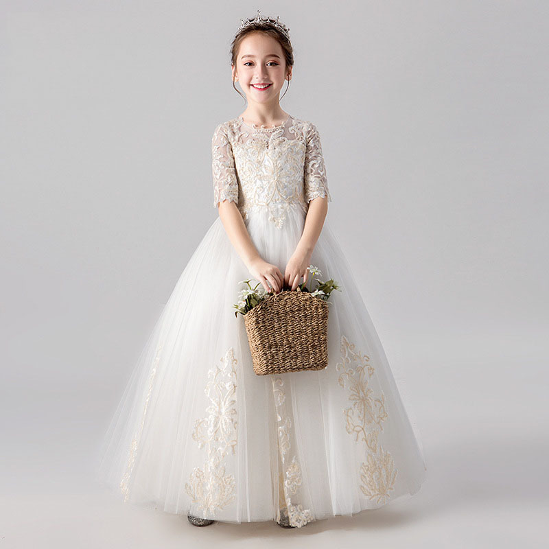 2023新款秋冬季钢琴生日礼服女花童气质公主裙学生唱歌艺考表演服