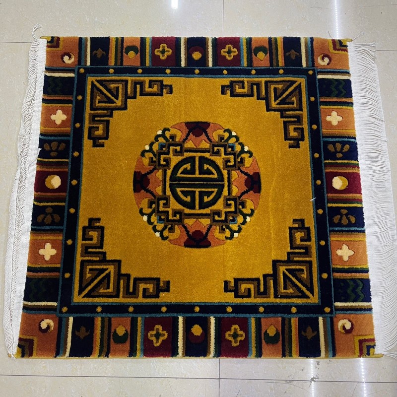 藏式纯羊毛立体剪花地毯十字金刚杵地毯藏毯沙发垫拜垫瑜伽坐毯
