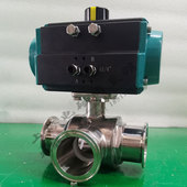 Q684 L型T型316L换向阀 卡盘卡箍式 气动三通球阀食品卫生级快装