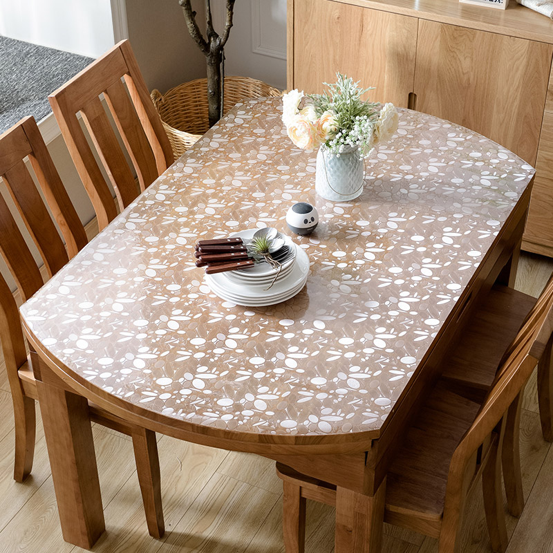 椭圆形桌布桌面保护膜透明软玻璃塑料PVC软玻璃伸缩折叠桌垫胶垫