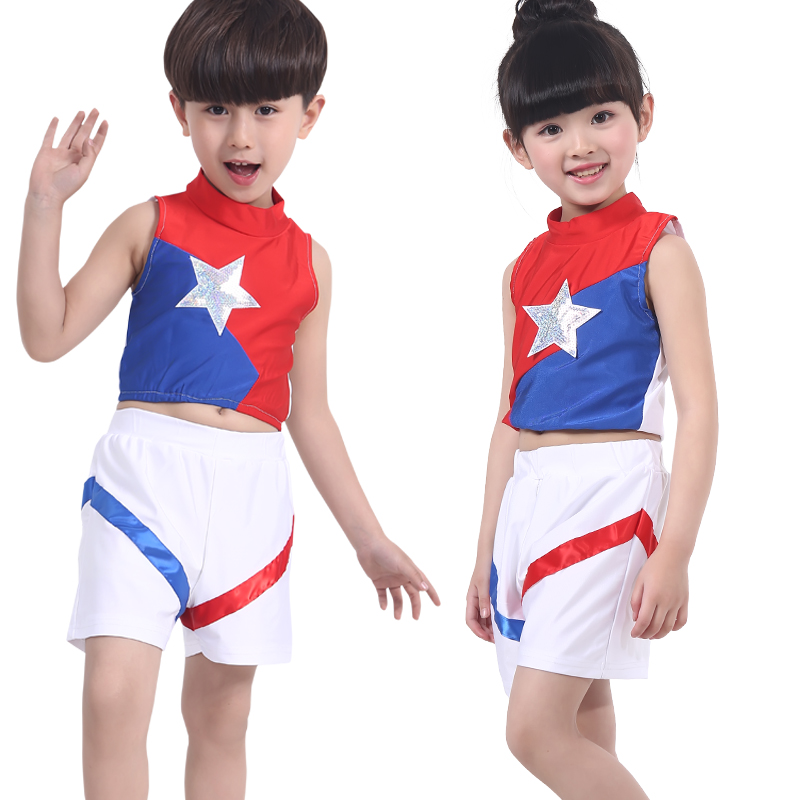 六一儿童啦啦队演出服表演服装幼儿啦啦操幼儿园男女童幼儿啦啦队