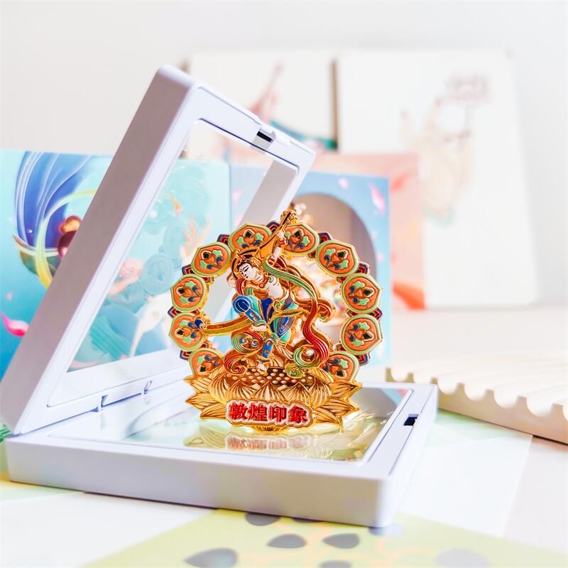 敦煌九色鹿冰箱贴国潮磁吸飞天金属浮雕中国风古风礼物精美礼盒装