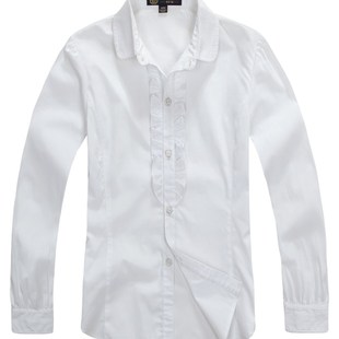 霍普诗顿春季幼儿男童纯白色衬衫大小童长袖女童衬衣大童格子衬衫