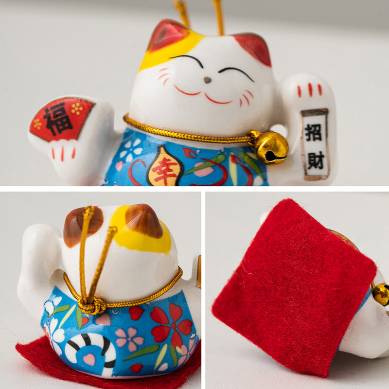 创意招财猫显示器摆件车载办公室电脑趴趴桌面工位装饰品治愈系