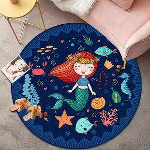 圆形地垫电脑椅转椅摇椅吊篮垫子儿童学习写字台书桌电竞椅垫子