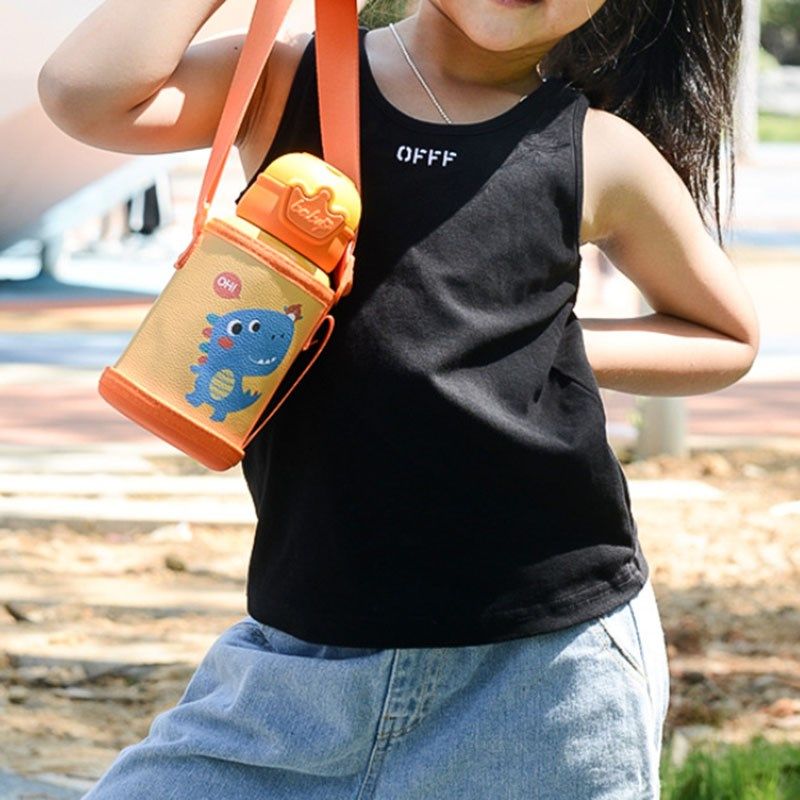 儿童吸管杯卡通双层不锈钢保温杯学生水杯背带大容量婴儿保温水壶,婴童用品,水壶,淘宝优惠券,粉丝福利购,淘宝优惠卷