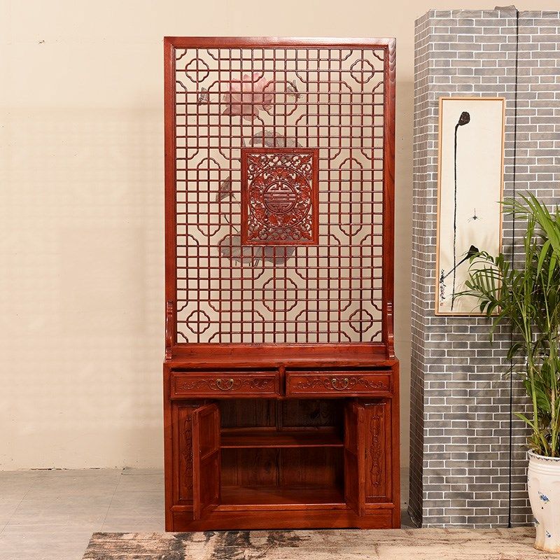 客厅屏风隔断玄关入户正对门实木中式鞋柜一体双面雕花间厅柜家用,住宅家具,座屏,淘宝优惠券,粉丝福利购,淘宝优惠卷