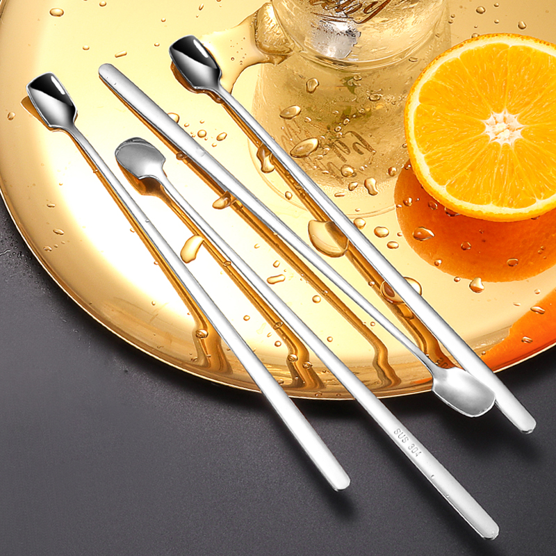 304长柄勺搅拌勺咖啡勺子日式不锈钢加长咖啡勺蜂蜜长把鸡尾酒勺