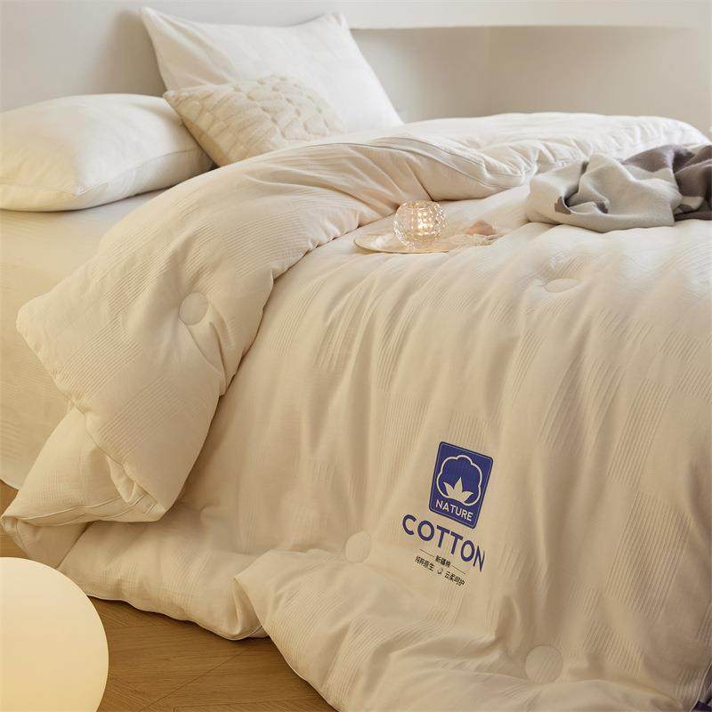 全棉A类立体提花无染20大豆秋冬被絮 春秋被芯加厚保暖四季款子母