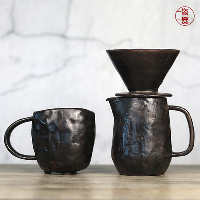 纯手工手冲陶瓷咖啡滤杯过滤壶漏斗v60滤纸杯子一套装家用办公室