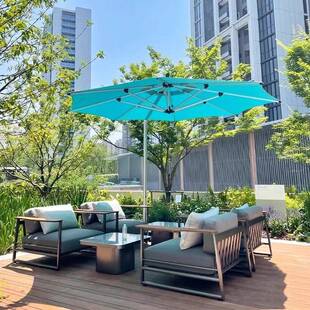 户外沙发不锈钢庭院别墅休闲家具室外售楼部工程防水防晒沙发组合