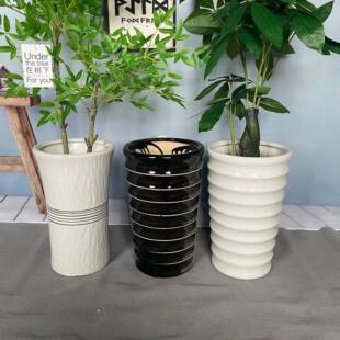 陶花盆大特大瓷号家用简约带兰托盘FS746612高盆号虎皮散尾葵发财