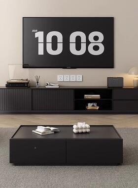 现代轻奢风高级26574感色实木电视用柜客厅家简约靠墙地落黑大户