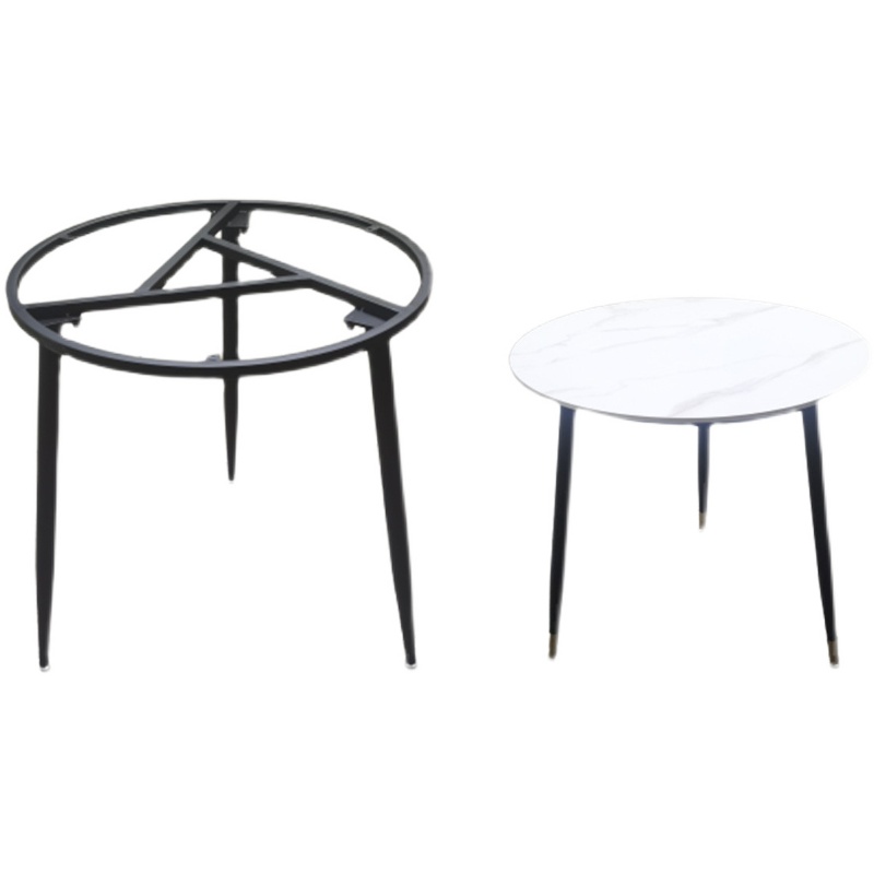 铁艺茶几架餐桌桌腿支架圆形沙发简约岩板小边几桌脚底座