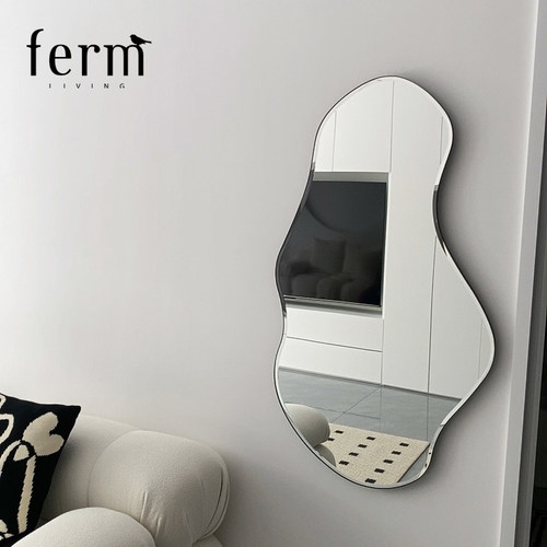 丹麦ferm LIVING Pond Mirror湖泊镜异形穿衣镜浴室玄关装饰镜