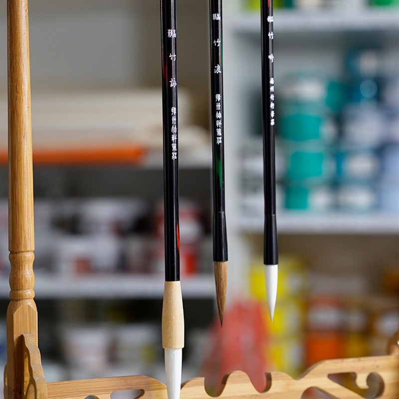 楷隶颜体毛笔套装文房四宝大楷中楷小楷书法羊狼兼毫竹咏竹浪竹吟