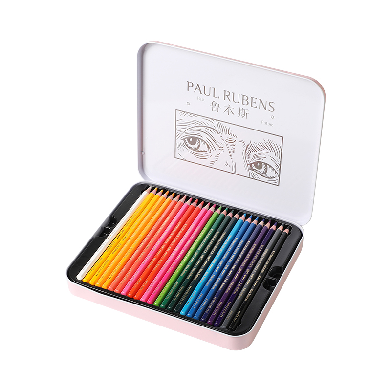 鲁本斯水溶彩铅铁盒彩铅装美术绘画彩色铅笔学生手绘2色