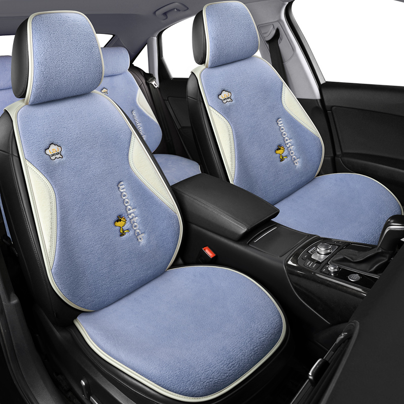 汽车坐垫冬季毛绒新款卡通加厚羊羔绒座垫短毛绒保暖男女座椅垫子