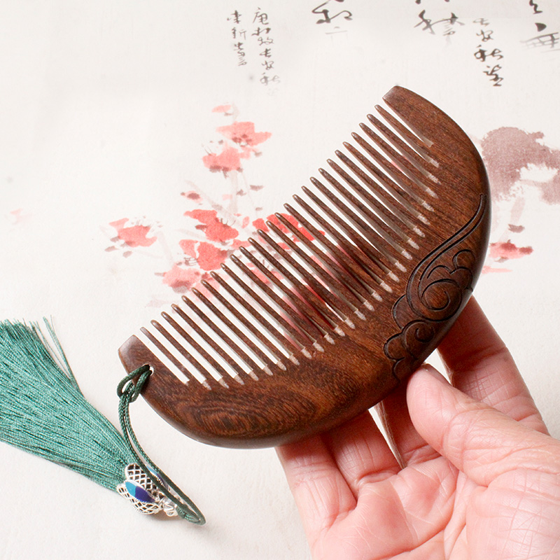 金丝楠木小梳子女随身刘海可爱便携迷你儿童梳子木梳檀香木按摩梳
