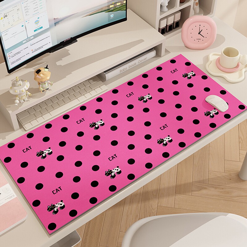 粉色办公室电脑桌垫工位卡通桌垫可擦免洗小学生书桌桌面保护垫子