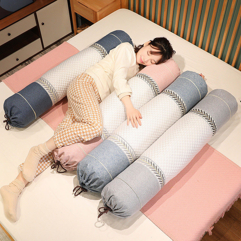 夏季冰丝圆柱抱枕女生睡觉专用床上夹腿玩偶长条糖果可拆洗大号男