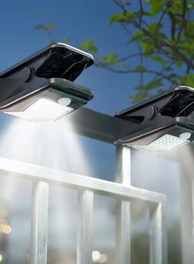 夹子灯太阳能户外便携48led庭院花园超亮人体感应壁灯照明应急灯