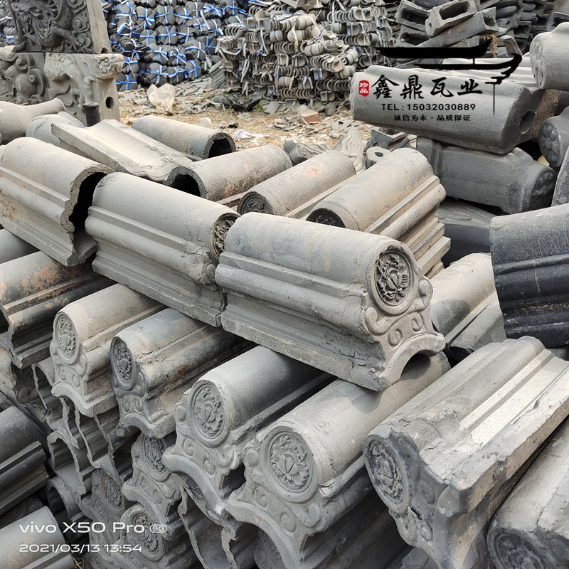 古建翘角仿古屋脊翘角青瓦飞檐翘角二龙戏珠正吻博古甘蔗脊宝鼎