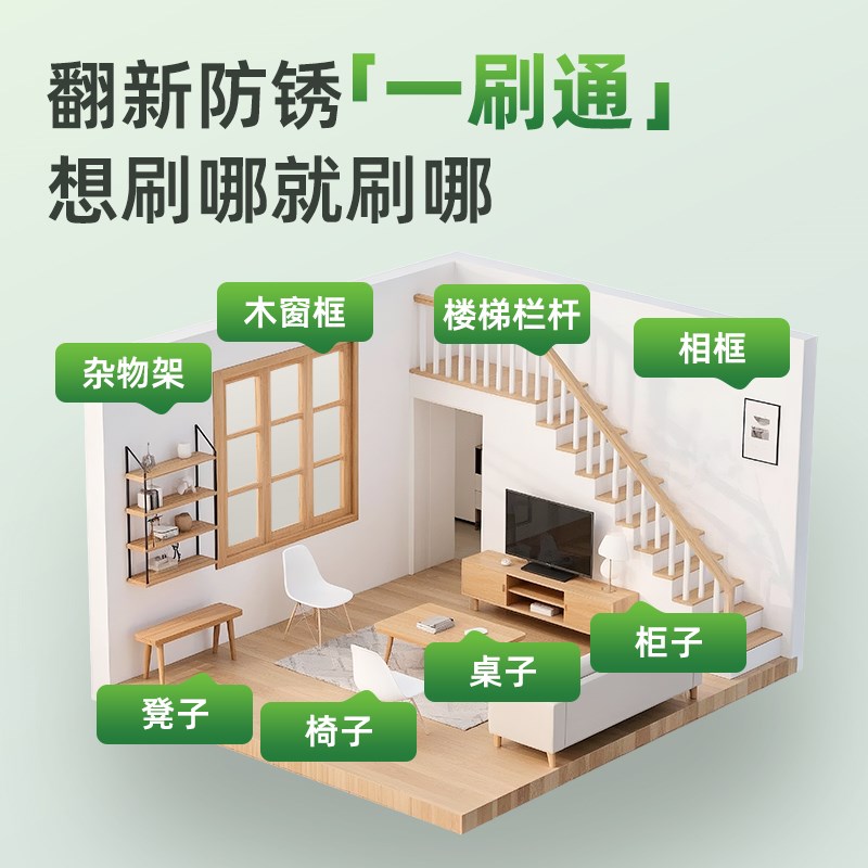 三棵树木器漆家具翻新木头改色漆木门墙面自刷油漆旧衣柜子小刷漆