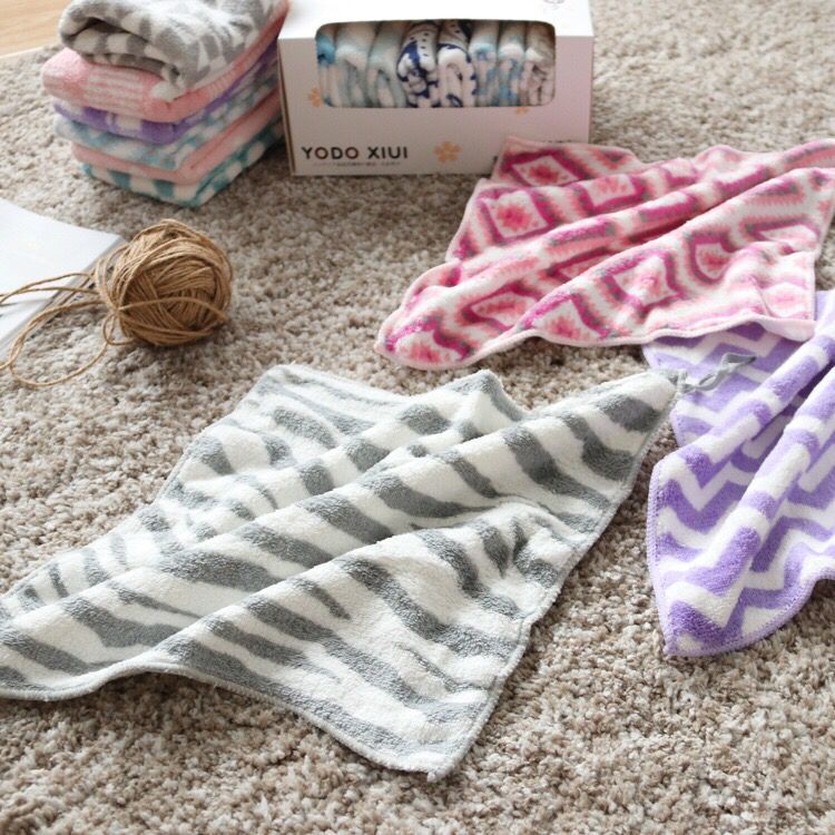 10条装方巾日系超强吸水儿童洗脸毛巾面巾擦手巾正方形柔软小毛巾