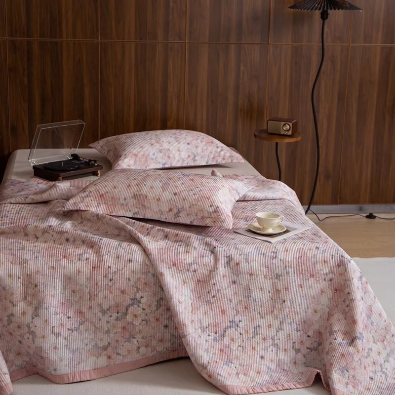 韩式天丝莱赛尔纤维绗缝水洗双面床盖床单夏季空调被