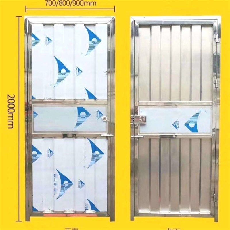 304不锈钢门波浪板不锈钢单门简易门房间门入户门出租房楼顶门